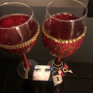 Custom wine glasses $35 any color, or name